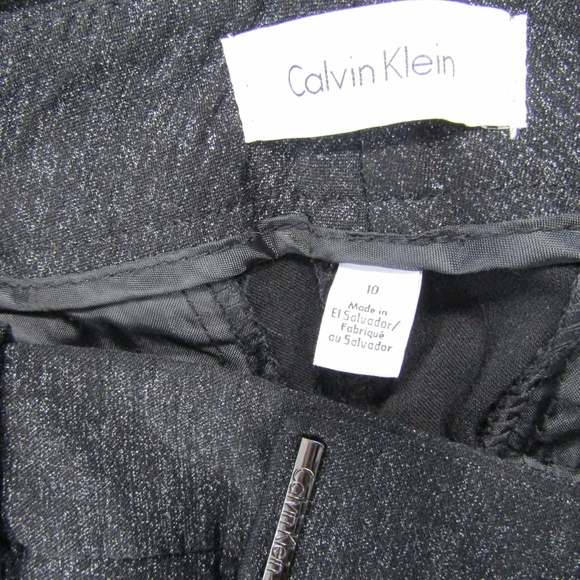 Calvin Klein Black & Silver Gray Ankle Dress Pants - Picture 5 of 7